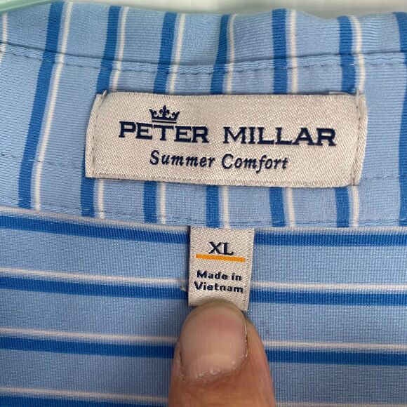 Peter Millar Polo Shirt Mens Sz XL Blue Summer Comfort Stretch Golf Performance - Picture 7 of 13